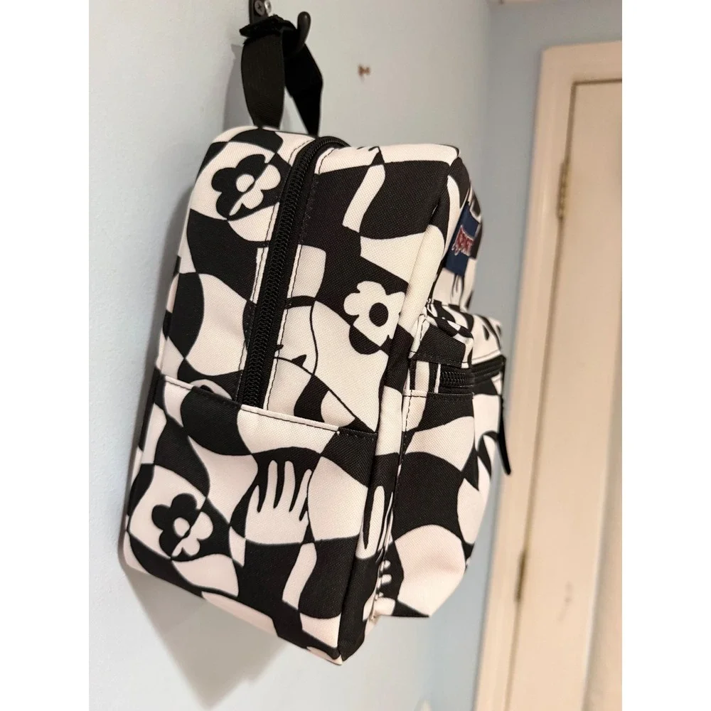 JanSport Big Break Lunch Bag Gravity Check Black White JS0A352LLN9 8L NEW